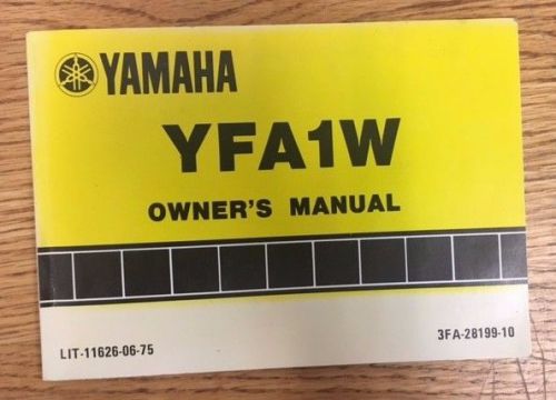 Yamaha yfa1w owner&#039;s manual