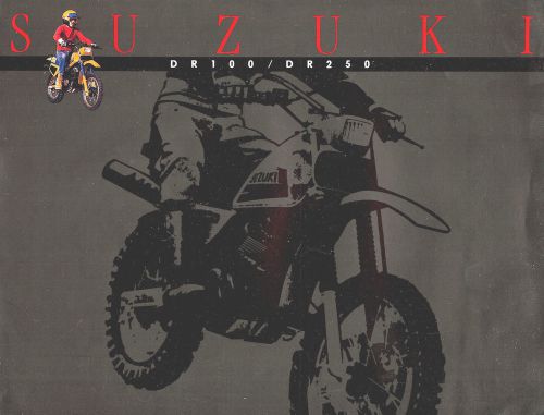 1985 suzuki dr100 &amp; dr250 off road motorcycle brochure -dr 100 &amp; dr 250--suzuki