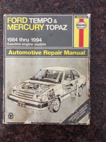 Ford mercury tempo , topaz auto repair manual