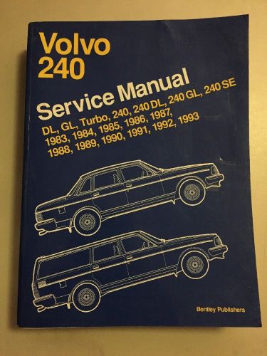 Volvo 240 dl gl se turbo bentley publishers service manual 83 to 93  free ship