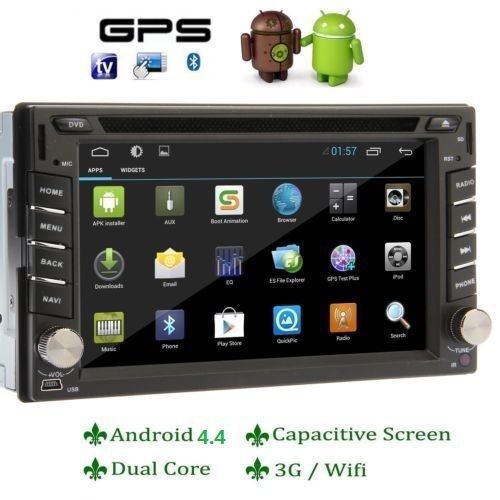 Gps navi android4.4 3g wifi 6.2&#034;double 2din car radio stereo dvd player dualcore