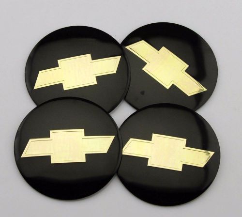 4x 56mm car wheel center hub cap emblem badge decal sticker for chevrolet black