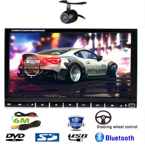 7&#034; hd touch screen double 2 din car stereo dvd player bluetooth radio tv+camera