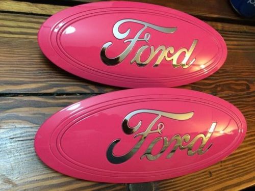 2015 2016 ford f150 pink,painted tailgate &amp; grille emblem,&#034;breast cancer aware&#034;