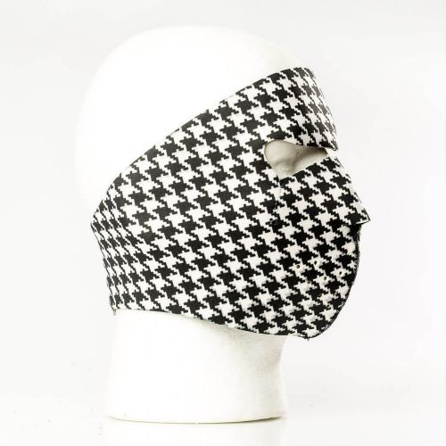 Houndstooth neoprene ski mask full motorcycle biker face mask reversible new