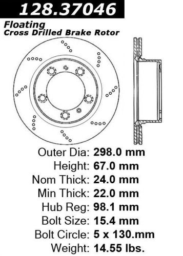 Centric 128.37046 disc brake rotor