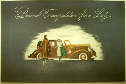 1938 lincoln  v12 color original sale brochure personal transportation for  lady