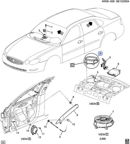 New genuine gm right rear speaker 05-10 pont/buick w/6speaker system gm#25911068