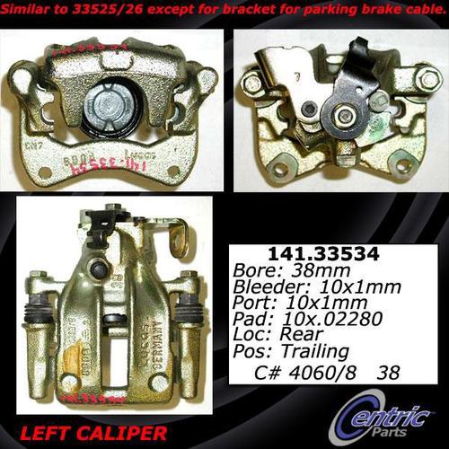 Centric 141.33534 rear brake caliper-premium semi-loaded caliper