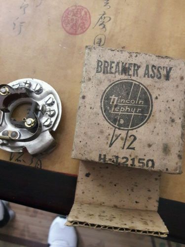 Nos v12 distributor auburn lincoln zephyr cadillac h12150 breaker points assy.