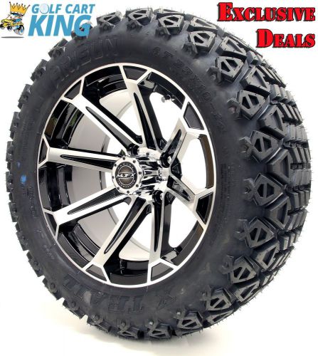 14&#034; madjax vortex machine/black wheel and 23x10-14 golf cart 4-ply tire combo