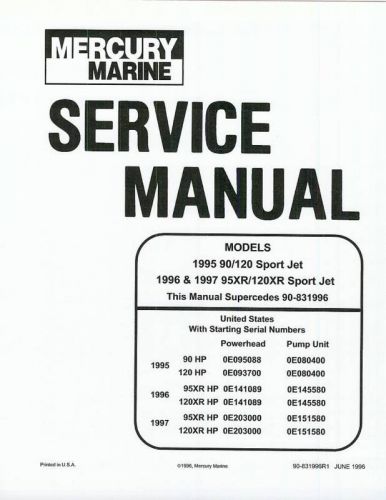 Sport jet 95 120 service manual  sea rayder sportjet mercury fast email deliver