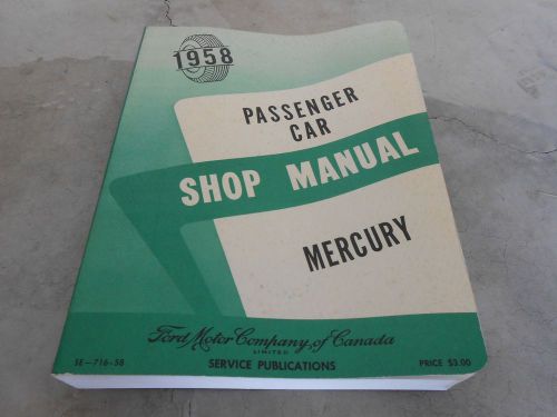 1958 canadian mercury shop service repair manual ford of canada unused original