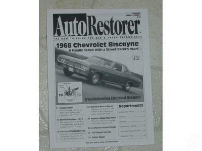 Auto restorer- 1968 chevrolet biscayne    03/00