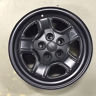 Jeep compass patriot wheel rim black steel 16&#034; x 6.5 with wheel center cap