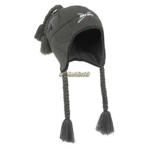 Ski-doo kids  racing peruvian hat - gray