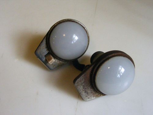 Vintage pair of original 1946-48 ford interior courtesy milk white glass lights