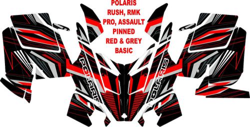 Polaris rmk pro, assault snowmobile decal wrap kit 05-16 pinned basic