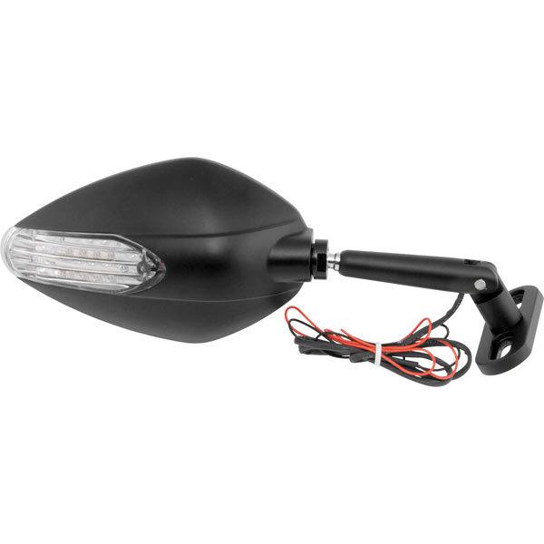 Black bikemaster candy drop sport bike mirror with turn signal