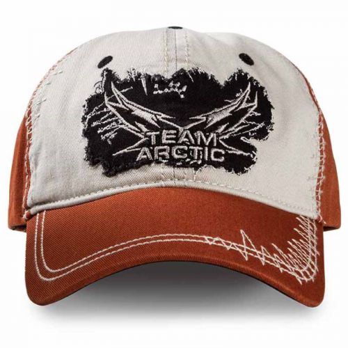 Arctic cat team arctic frayed baseball cap hat - burnt orange / white - 5253-137