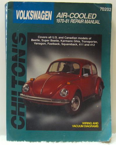 Chiltons repair manual 70202 volkswagen air cooled 1970-81 for volkswagens