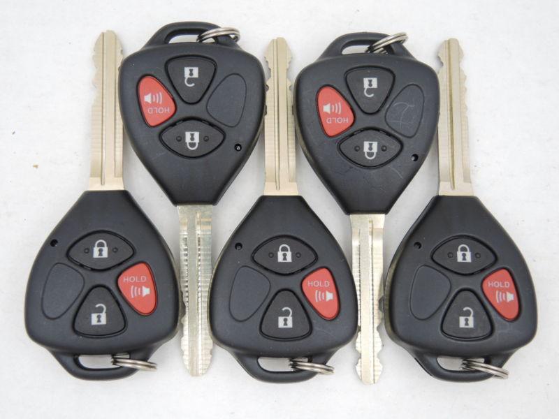 Toyota lot of 5 remote head keys keyless entry remotes fcc id:hyq12bdc
