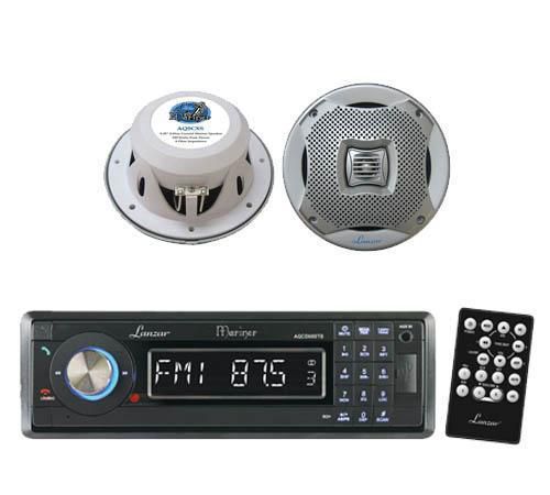 Lanzar marine boat cd/mp3/usb/sd stereo system w/bluetooth 2 400w 5.25&#034; speakers