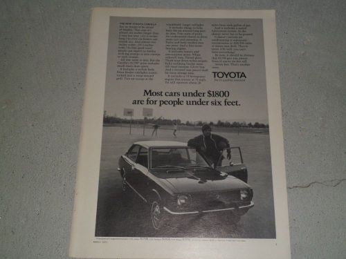 1971 toyota corolla ad / article