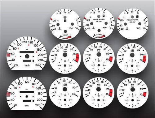 1984-1993 mercedes w201 metric kph kmh dash instrument cluster white face gauges