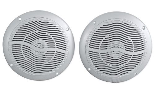 Pair rockville rmc65s 6.5&#034; 600 watt waterproof marine boat speakers 2-way silver