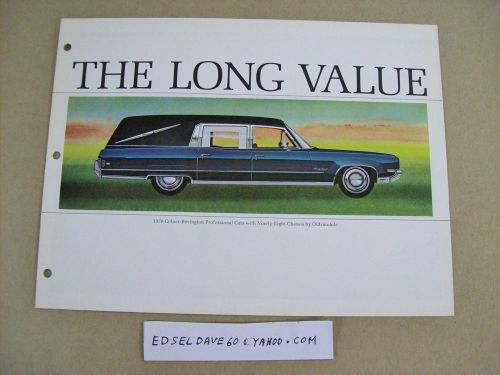 1970 oldsmobile  cotner / bevington  coach / hearse   brochure