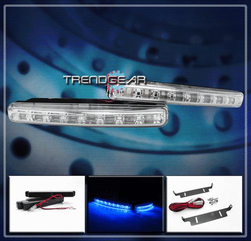 Universal 8-led blue 6" drl daytime running head fog lights nissan toyota scion