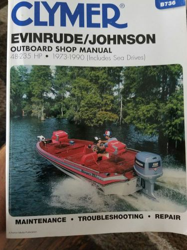 Clymer 1973-1990 48-235 hp johnson/evinrude outboard service manual b736