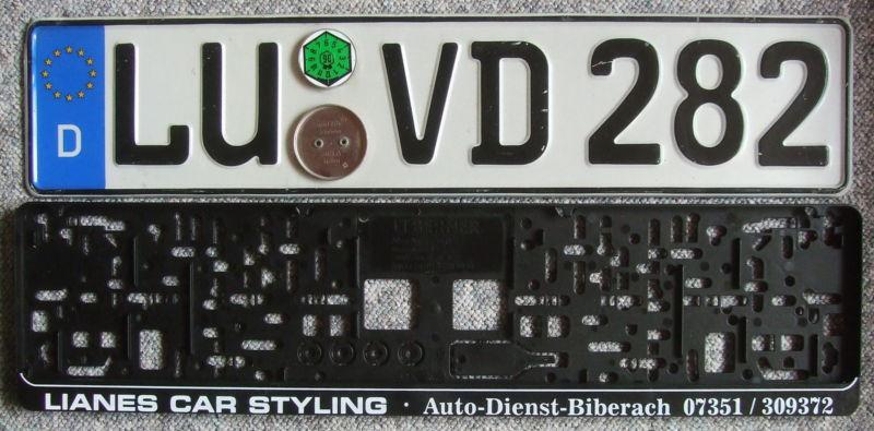 Genuine german license plate from germany with new frame audi