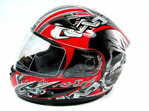 Masei 826/816 red skull full face motorcycle helmet size large