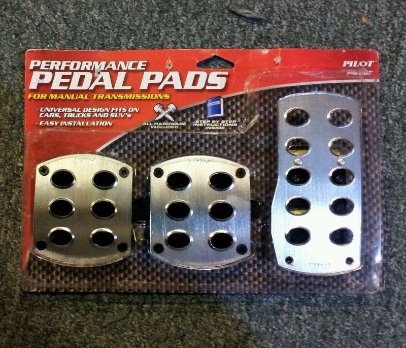 Pilot aluminum pedal pad set- new universal w/ hardware