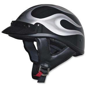 Afx fx-70 black / dark silver flame beanie helmet