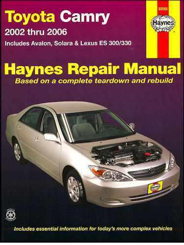 Toyota camry solara & avalon repair shop service manual 2002 2003 2004 2005 2006