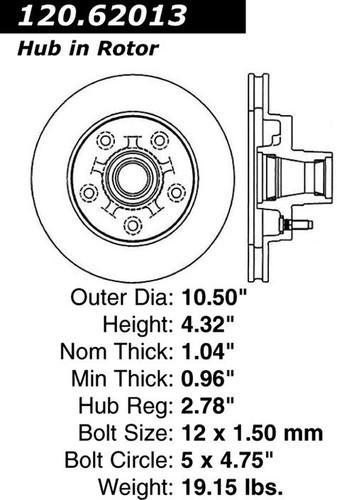 Centric 120.62013 front brake rotor/disc-premium rotor-preferred