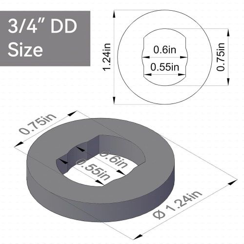 3/4&#034; dd x u joint for steering shaft, black x