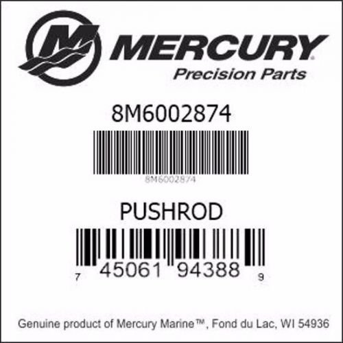 Mercruiser 6.2l 300hp 377cid pushrod set pn8m6002874