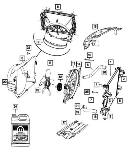 Genuine mopar radiator isolator 68050199aa