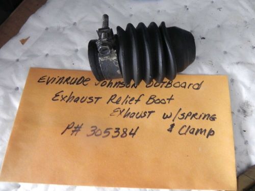 Evinrude johnson outboard exhaust boot p# 305384 w/spring and clamp