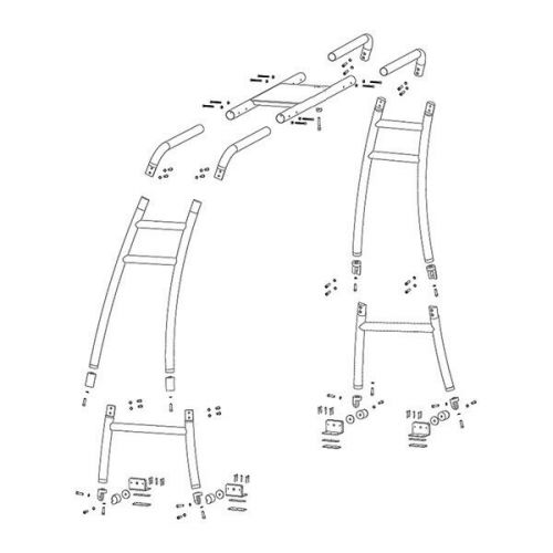 Dolphin 74in height anodized fishing tower universal radar arch + 4 rod holders