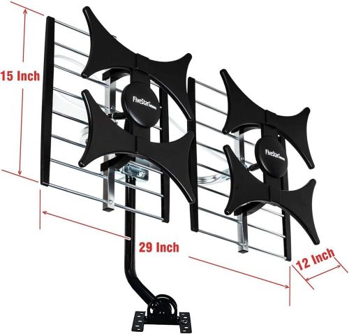 Five star multi-directional 4v hdtv amplified antenna - plus j pole