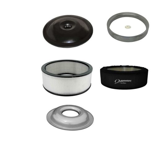 Air cleaner kit black top housing paper 14 x 4 filter sure seal outerwear black