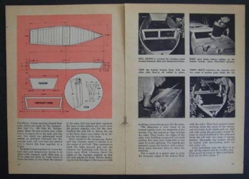 14&#039; utility boat row/outboard 1966 how-to build plans simple flat bottom plank
