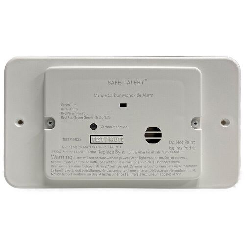 Safe-t-alert 62 series marine carbon monoxide - flush mount - white - 12v w/trim