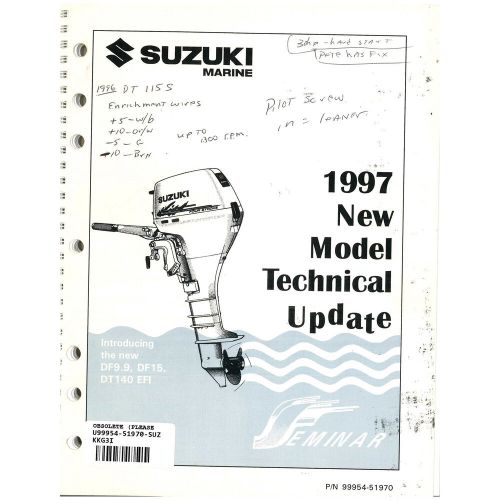 Suzuki outboard marine 1997 technical update manual 99954-51970