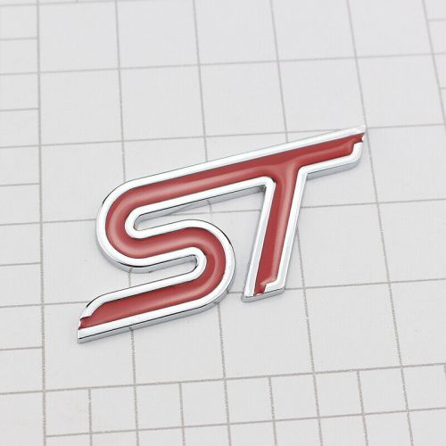 St emblem 3d metal badge car hood truck door side fender rear trunk (2pcs red)